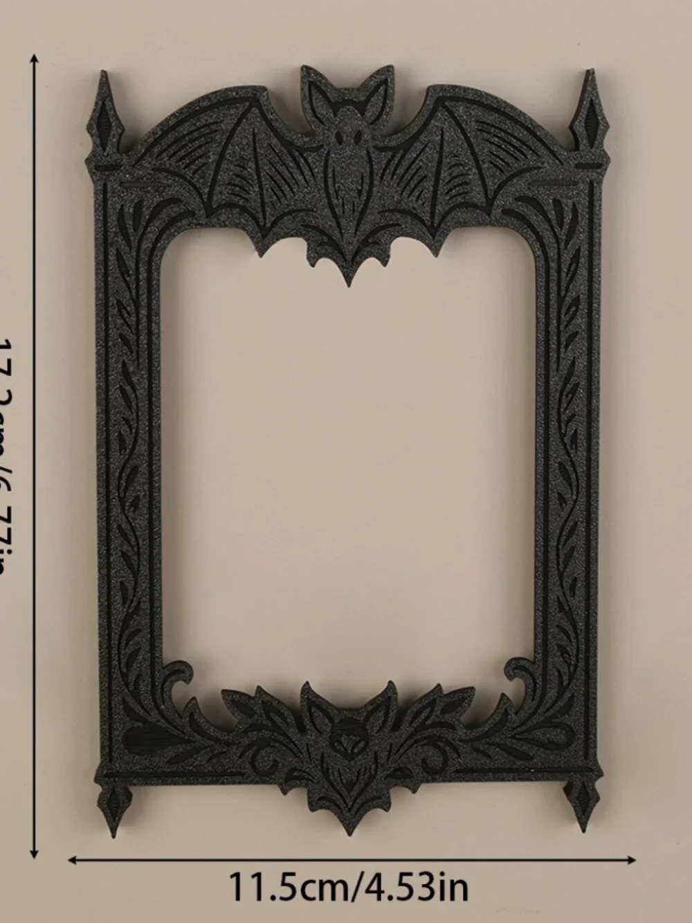 Gothic Bat Baroque Open Wall Frame Matte Black Witch Altar Display Frame